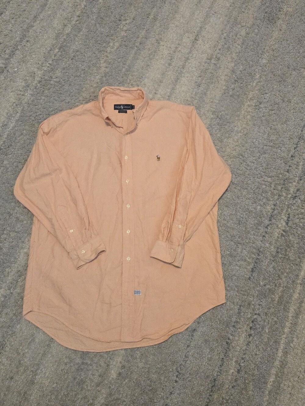 Ralph Lauren Yarmouth Shirt Mens 16-32 Peach Orange Cotton Button Down Oxford